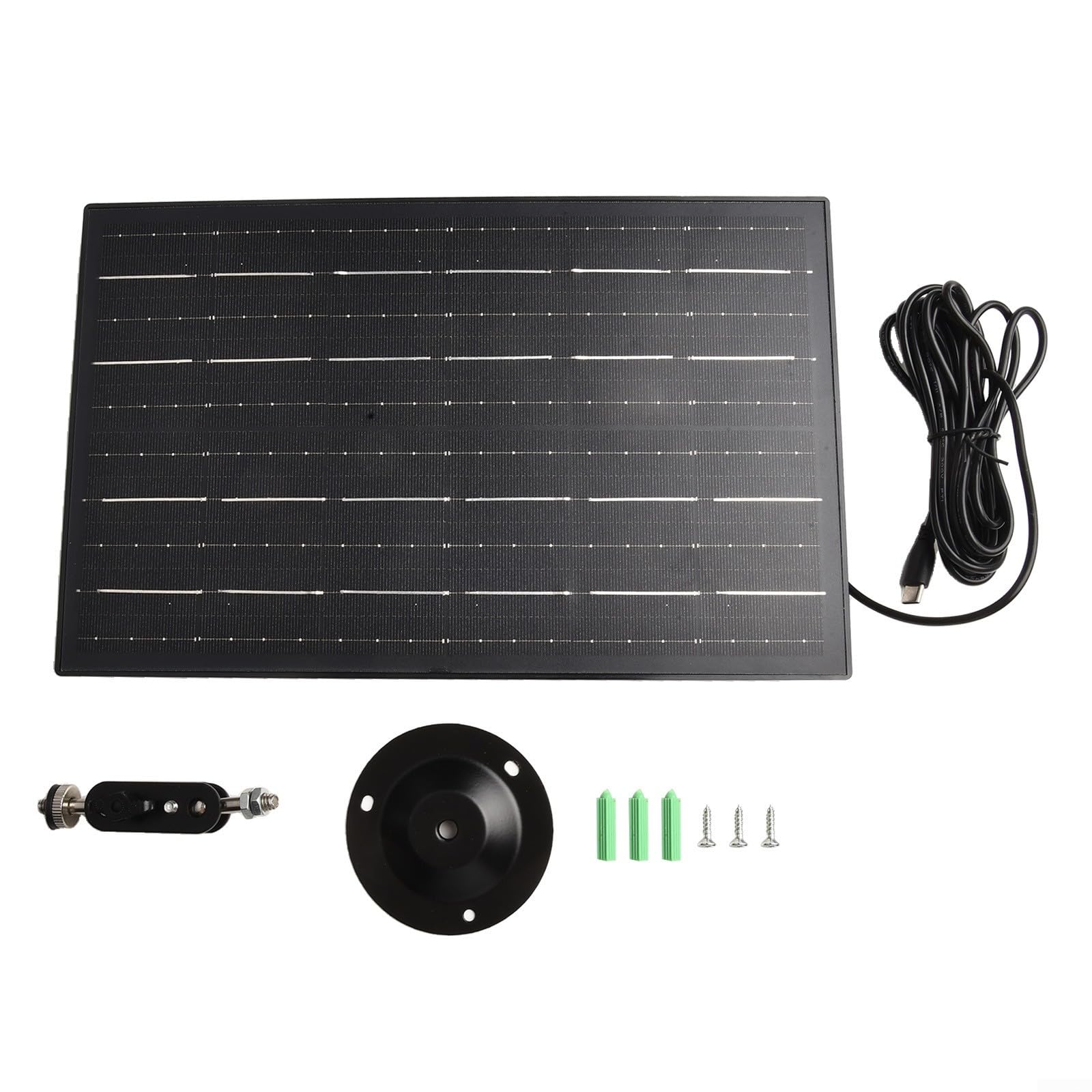 Besttoolifes Panel słoneczny do kamery bezpieczeństwa, panel słoneczny USB 10 W do kamery bezpieczeństwa DC 5 V, port USB i USB-C, wodoodporna ładowarka solarna IP65 do kamery z regulowanym montażem