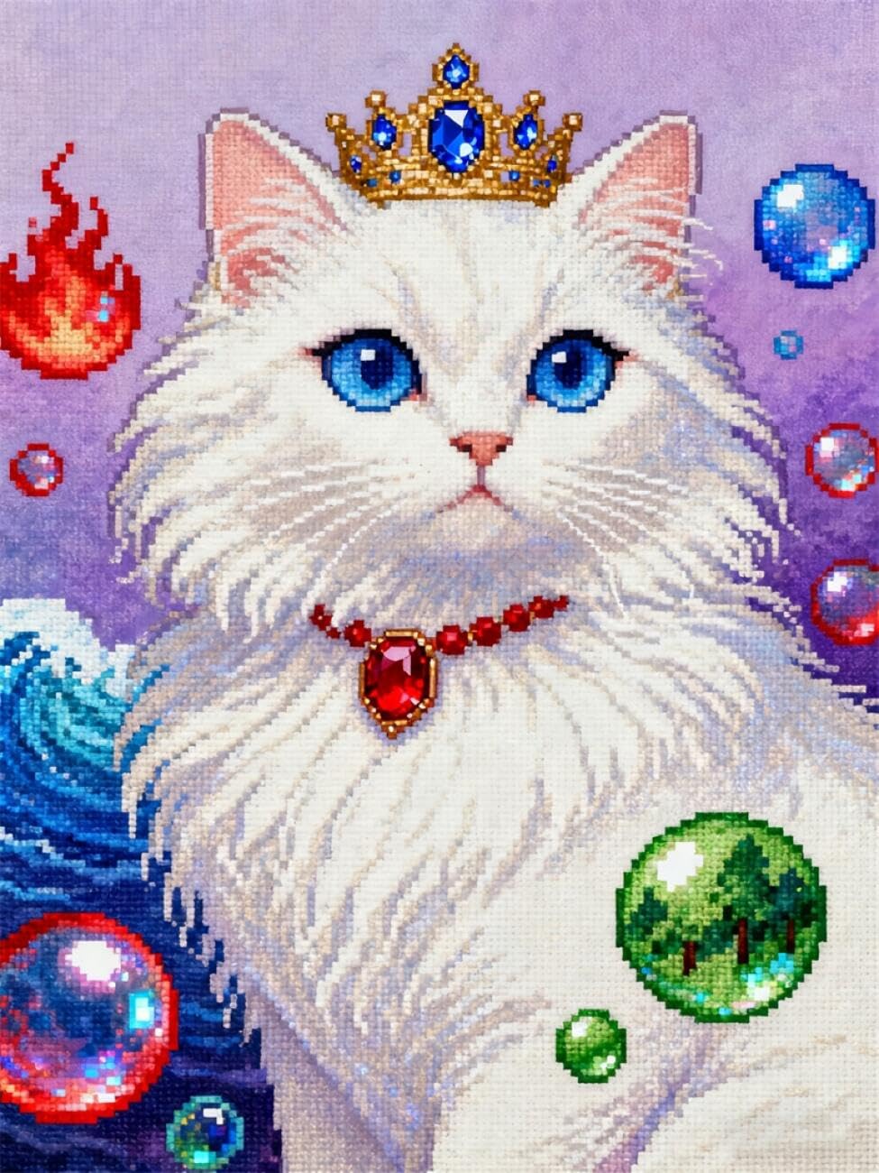 AMBATTERY Latch Hook Tapestry Kit Cartoon Cat 60x40cm
