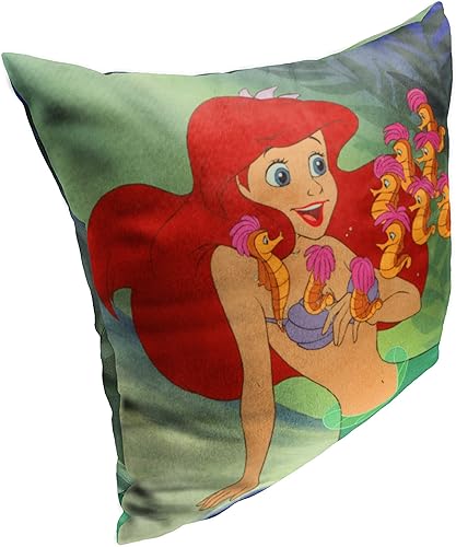 Miniatura 2 de Northwest Almohada Little MermaidAriel, 18 x 18 pulgadas, amigos de caballito de mar