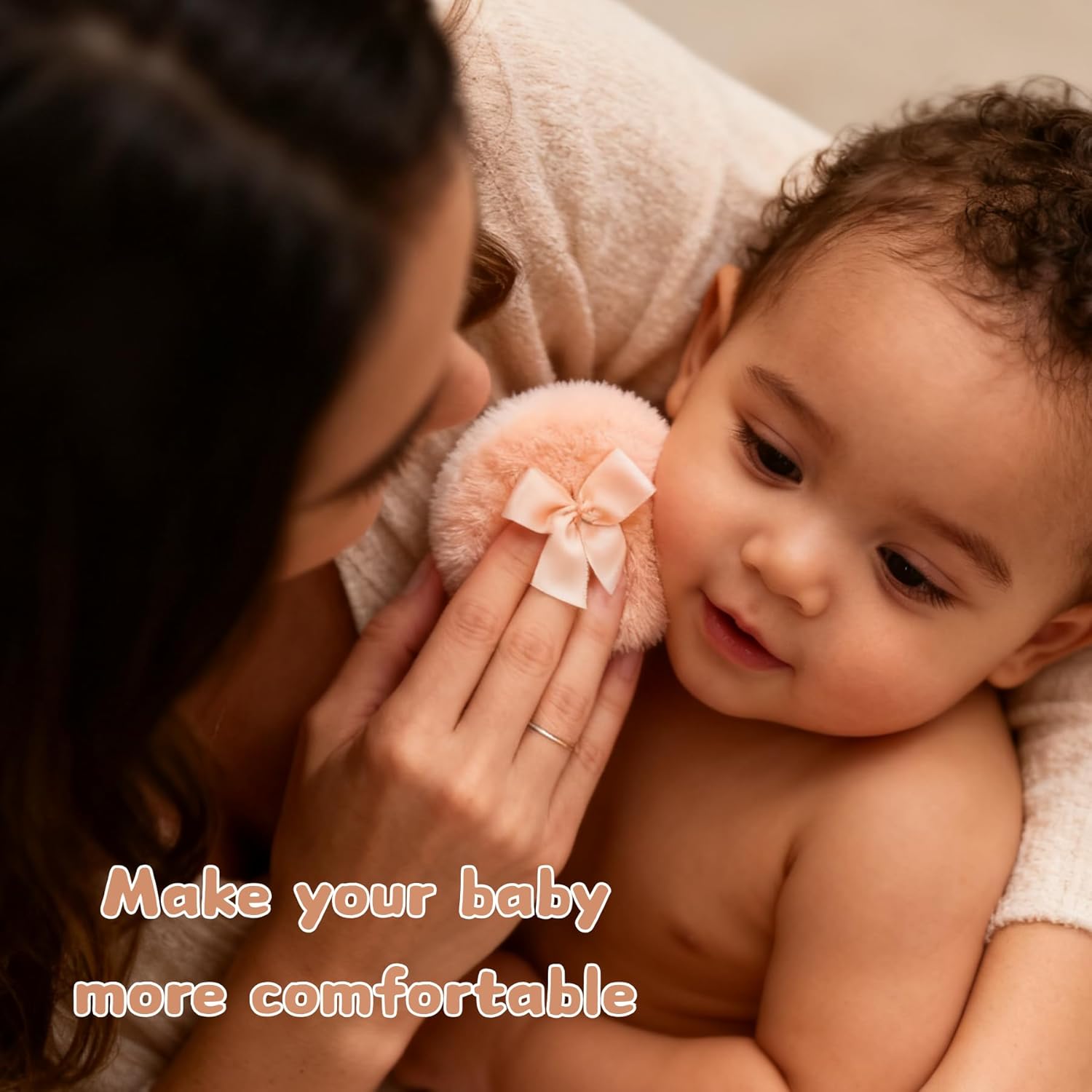 2 Pcs Large Body Powder Puff and Container Powder Container with Puff Powder Puff Crystal Container Soft Washable Reusable Velour Face Body Glitter Powder Puff Wet Dry Makeup (Yellow) - Image 4