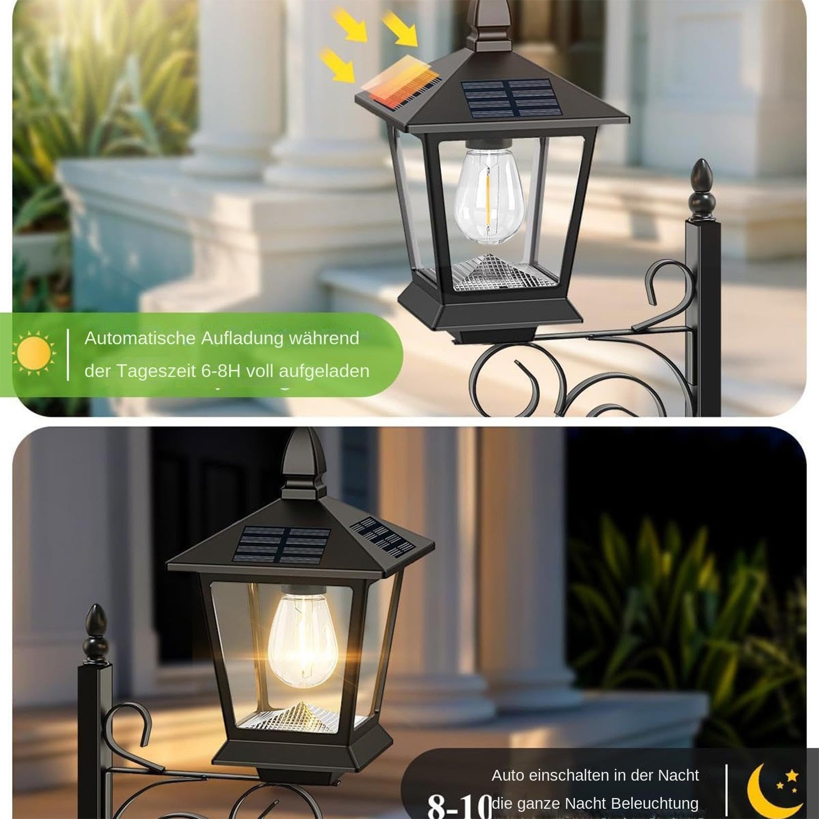Generisch Solar Plant Pot - Garden Flower Planter, Outdoor Floor Lamp | Waterproof Decorative Pathway Landscape Lighting, Backyard Terrace Porch Balcony Exterior Illumination with Warm