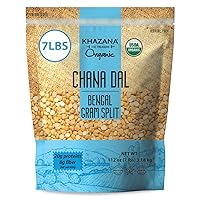 Vista 1 de Khazana Orgánico Chana Dal 7lb - Bengala Gram Split - Sin OMG, sin gluten y Kosher - Lentejas auténticas de la India
