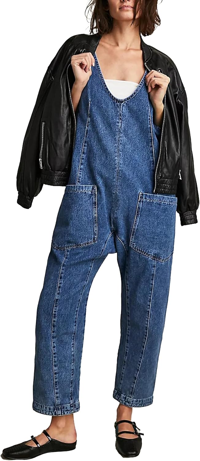 Geerta Denim Jumpsuit for Women, High Roller Jeans Jumpsuit for Women Denim Plus Size Jeans Jumpsuit 2024
