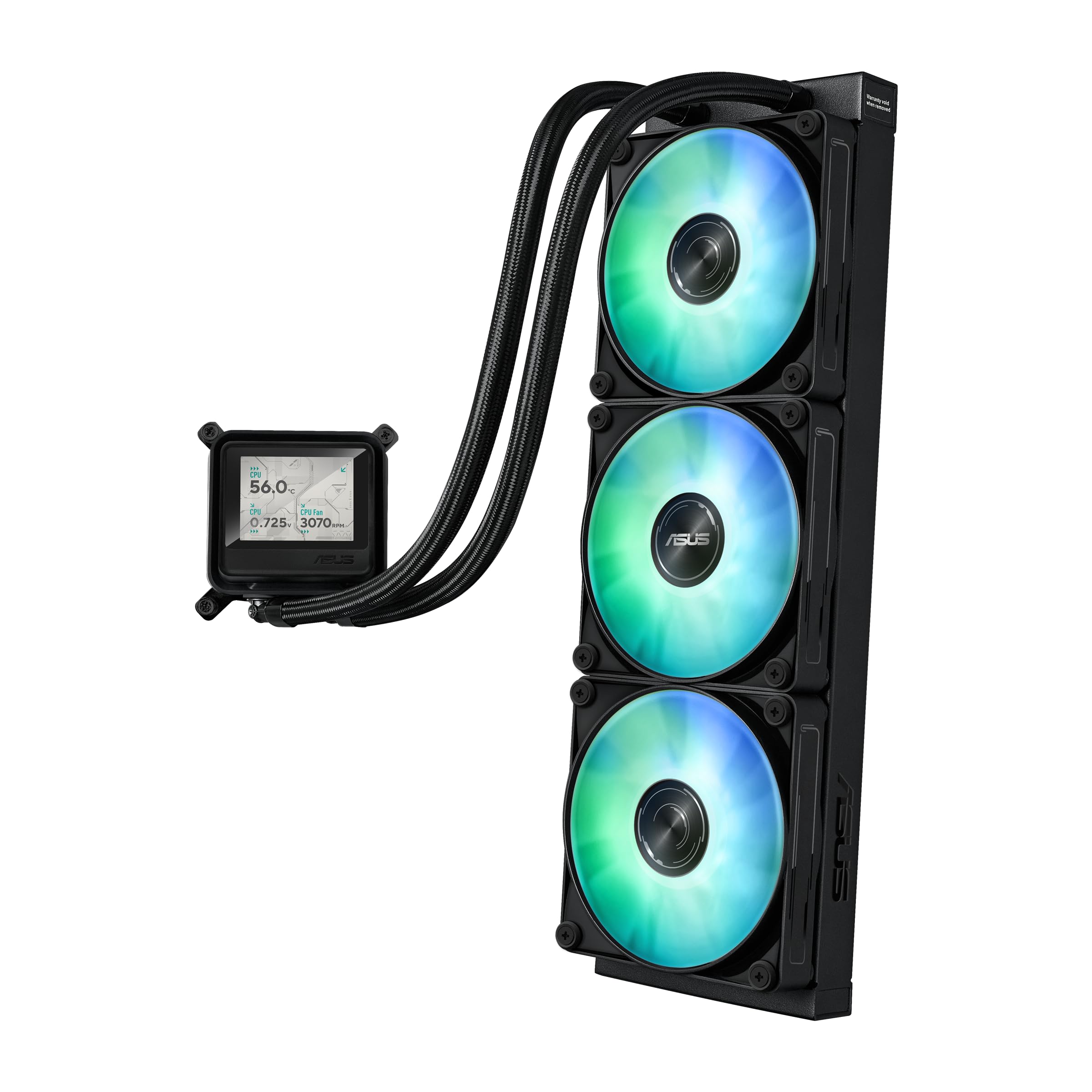 ASUS MAX Gaming LC 360 ARGB LCD All-in-one CPU Liquid Cooler con prestazioni di raffreddamento avanzate, schermo IPS vivido da 2,4 pollici, ventole ARGB preinstallate e illuminazione aura, garanzia 6