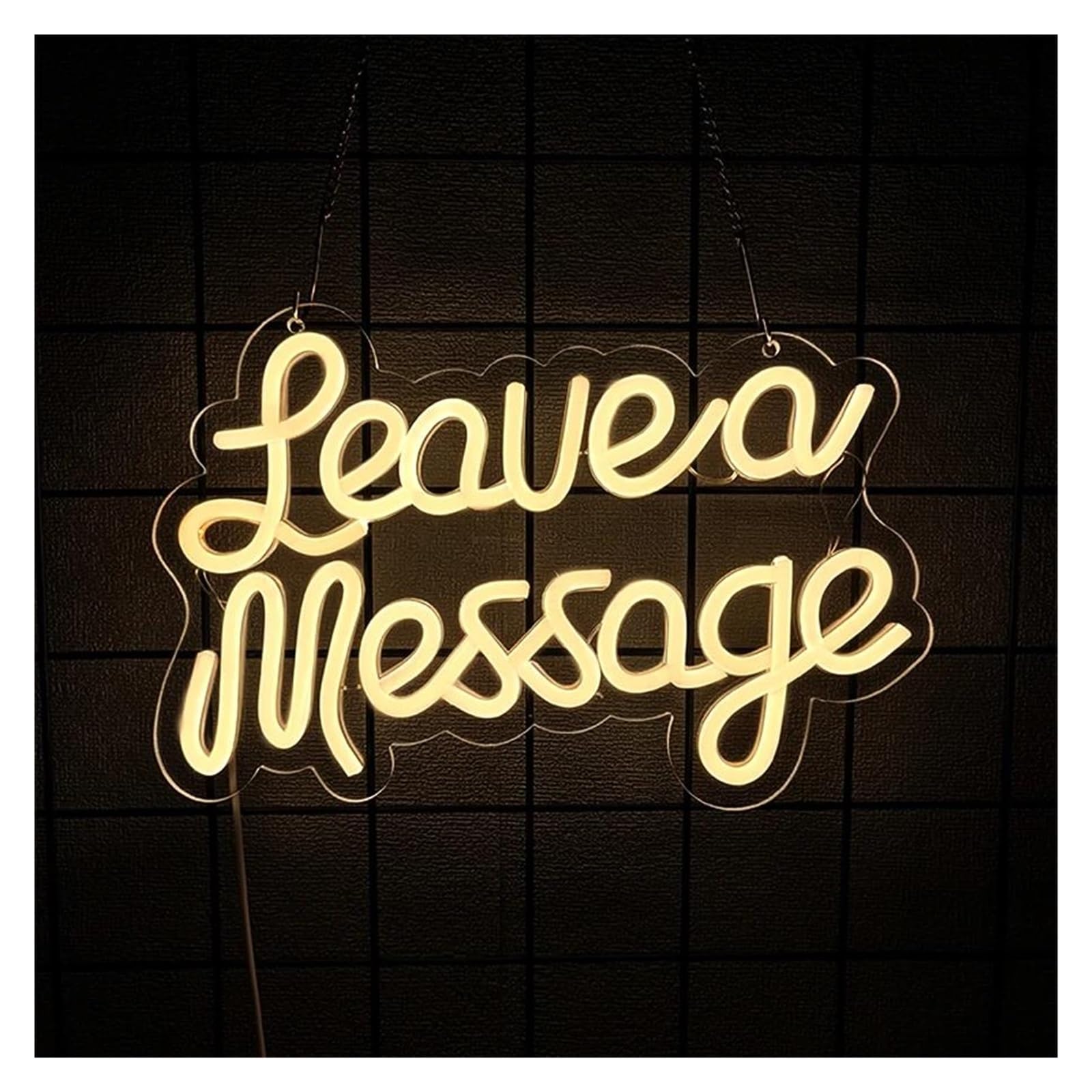 Sign Lamp Leave A Message Neon Sign Dimmable for Business Desk Table Wedding Reception Welcome Bar Store Messages Area Decor 35cmx24cm/13.78inx9.45in