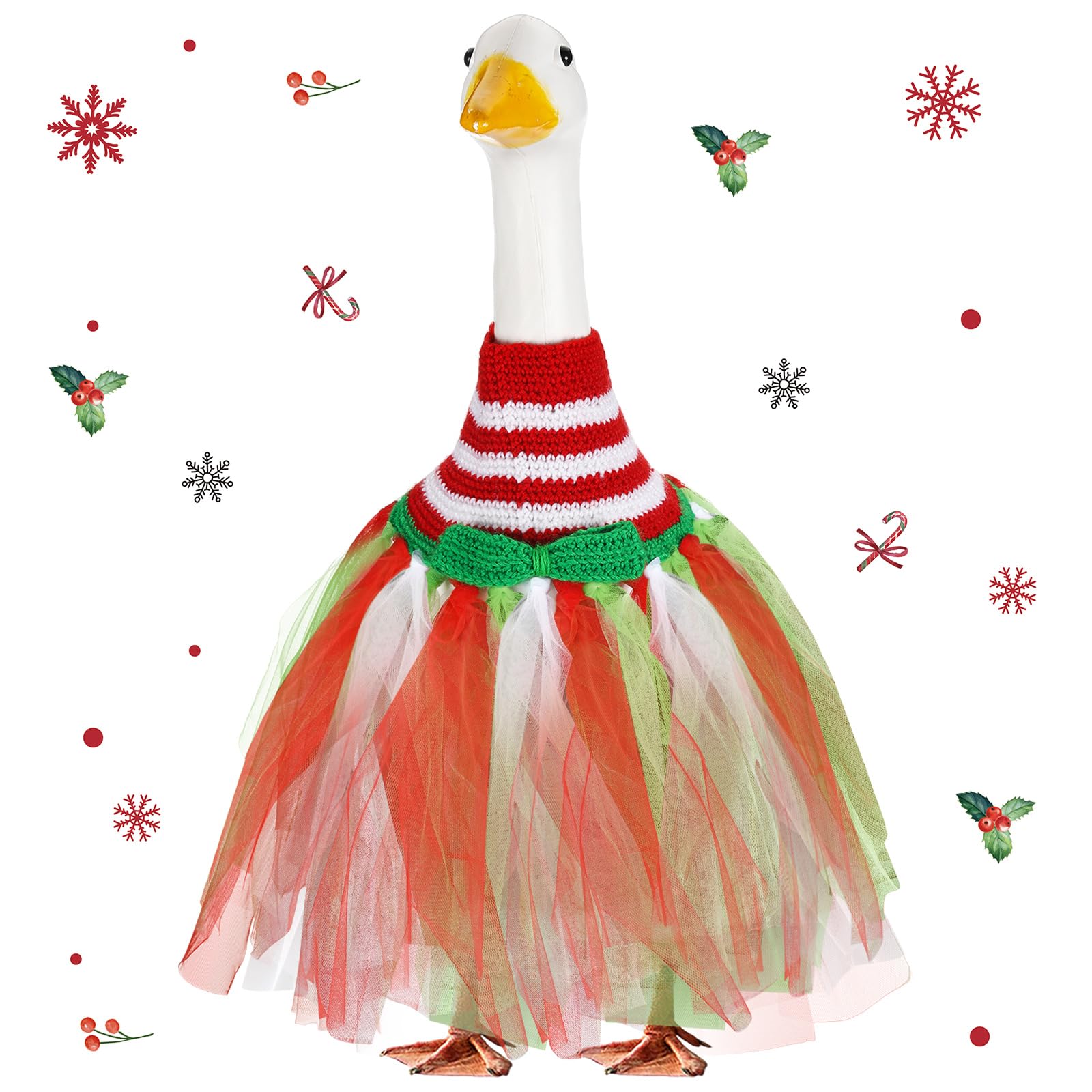Costume d'oie de Noël Eccliy en crochet fait main pour statue 23" de jardin