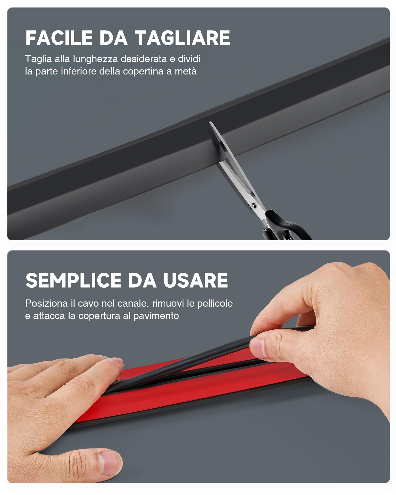 Canalina Passacavi Pavimento 3 Canali 1.8M - Calpestabile E Adesiva Per Casa, Ufficio E Eventi - Foto 11