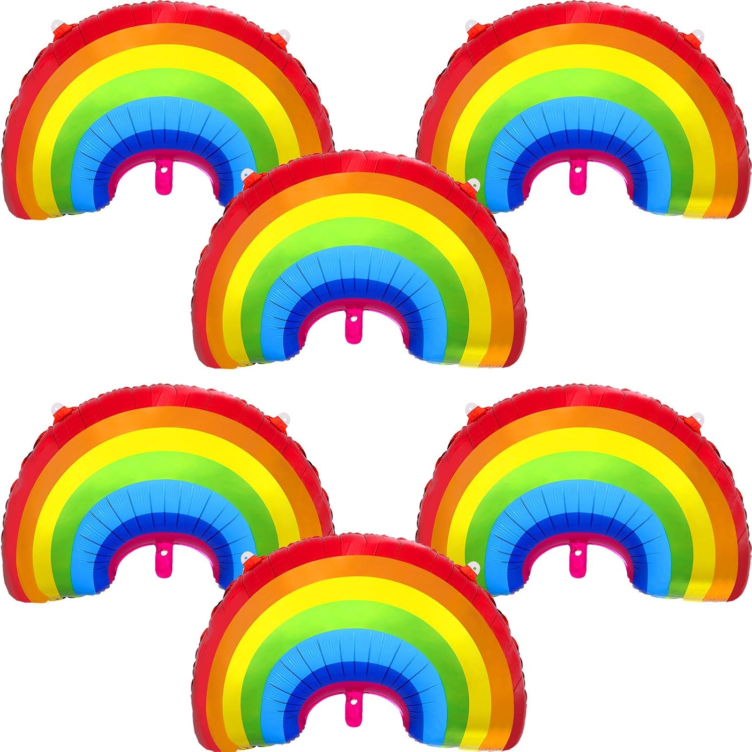 6 Pieces Rainbow Pride Foil Balloon Rainbow Foil Mylar LGBTQ Balloons Party Decoration Large Size for Birthday Baby Shower Wedding