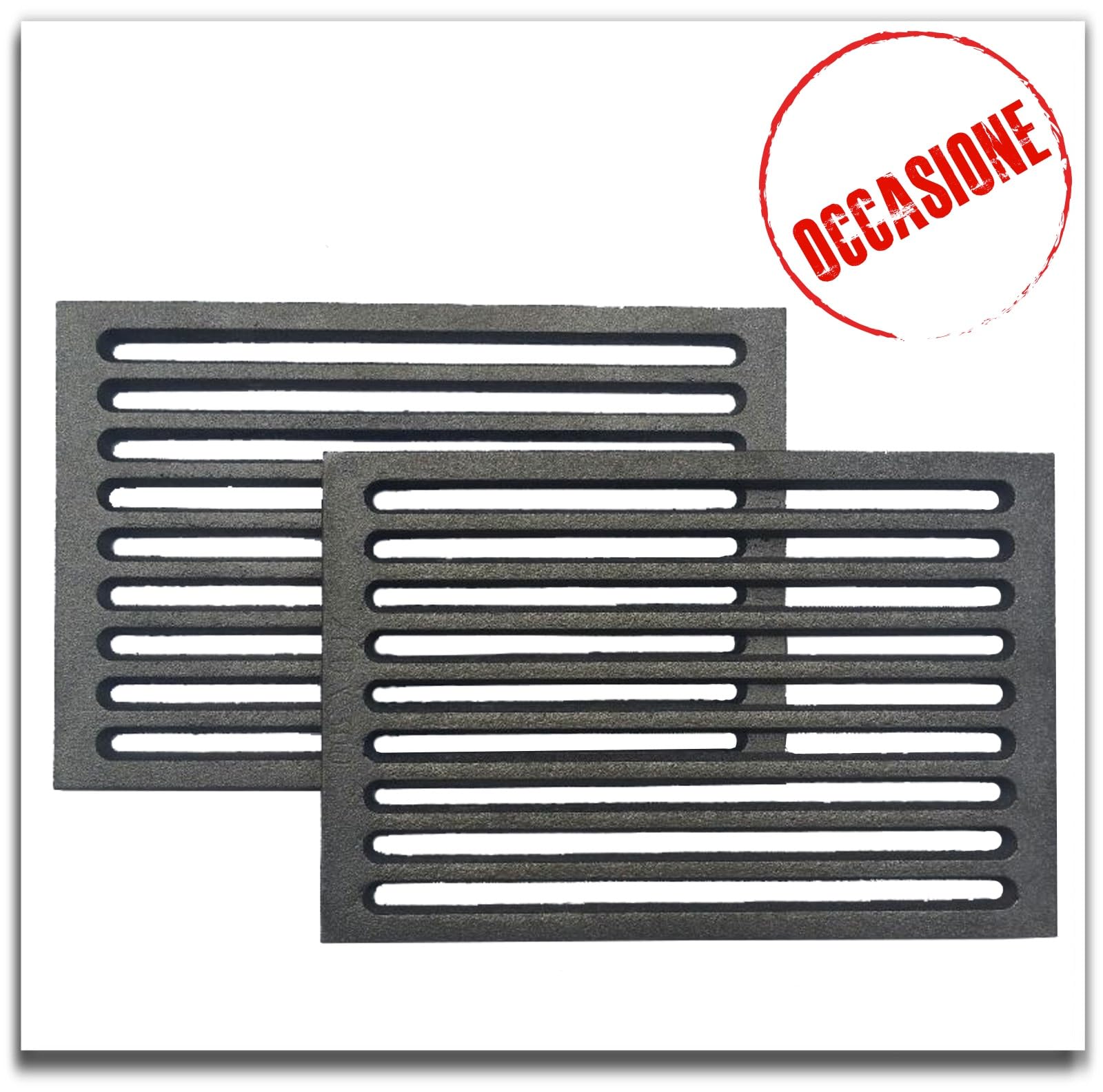 Fonderia Bongiovanni Kit Griglia In Ghisa Per Camino E Barbecue | 20x20 Cm Con Cassetto Raccogli Cenere, Altezza 7 Cm
