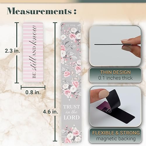 Miniatura 50 de Christian Art Gifts - Conjunto de marcapáginas magnéticos Lift Up Your Hands, 6 unidades Escénica #1