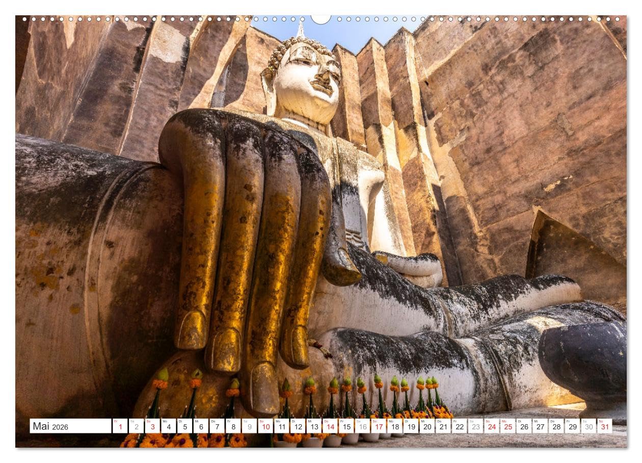 Siddhartha Gautama - Buddha (Wandkalender 2026 DIN A2 quer), CALVENDO Monatskalender: 13 wunderbare und exotische Fotos von Buddhastatuen aus Asien von Sri Lanka bis Thailand. (CALVENDO Orte)