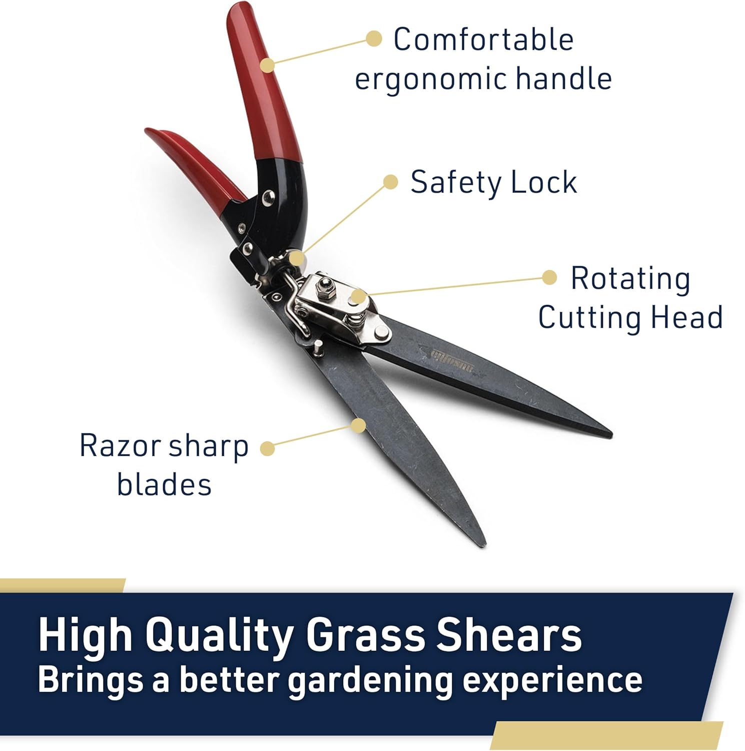 Grass Shears - Garden Clippers with Rotating Handle - Grass Cutter Edging Shears - Hedge Trimmer Garden Shears - Hedge Clippers or Yard Scissors for Outdoor Edges and Hedges by Kings County Tools - Image 5