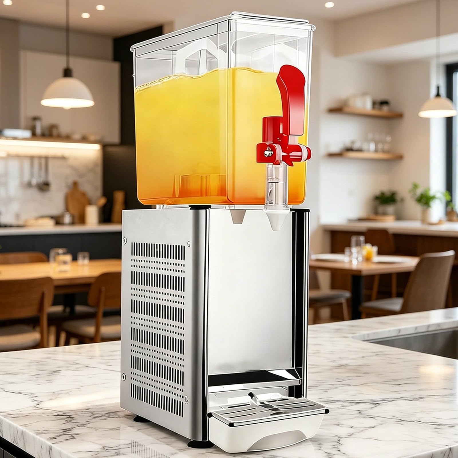 Distributore di bevande, 10 l, in acciaio inox, per feste, bevande calde e fredde, dispenser versatile per succhi di frutta, grande capacità