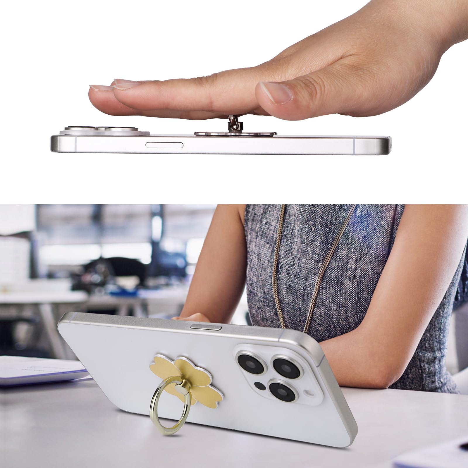 4 soportes de anillo para teléfono celular, soporte de anillo para teléfono celular, rotación de 360 grados y ángulo de 180° ajustable, soporte de metal para teléfonos inteligentes