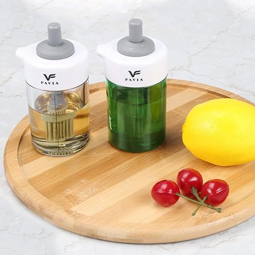 Miniatura 6 de FAVIA Botella dispensadora de aceite de oliva con cepillo de silicona para cocina, botella de aceite de plástico y vinagre de 4.1 fl oz para