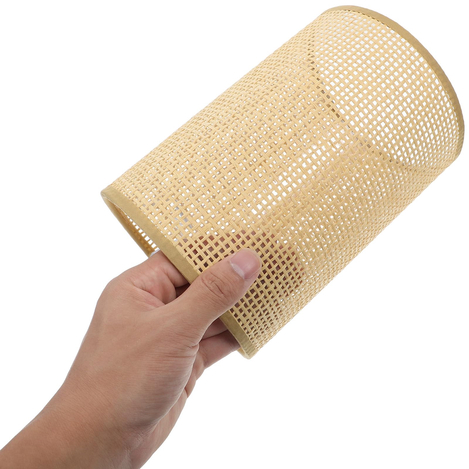 Cubierta de lámpara colgante para lámpara colgante, 2 piezas de ratán tejido de ratán, cubierta de luz cilíndrica, pantalla rústica bohemia para lámpara de mesa, lámpara de mesa para decoración 3