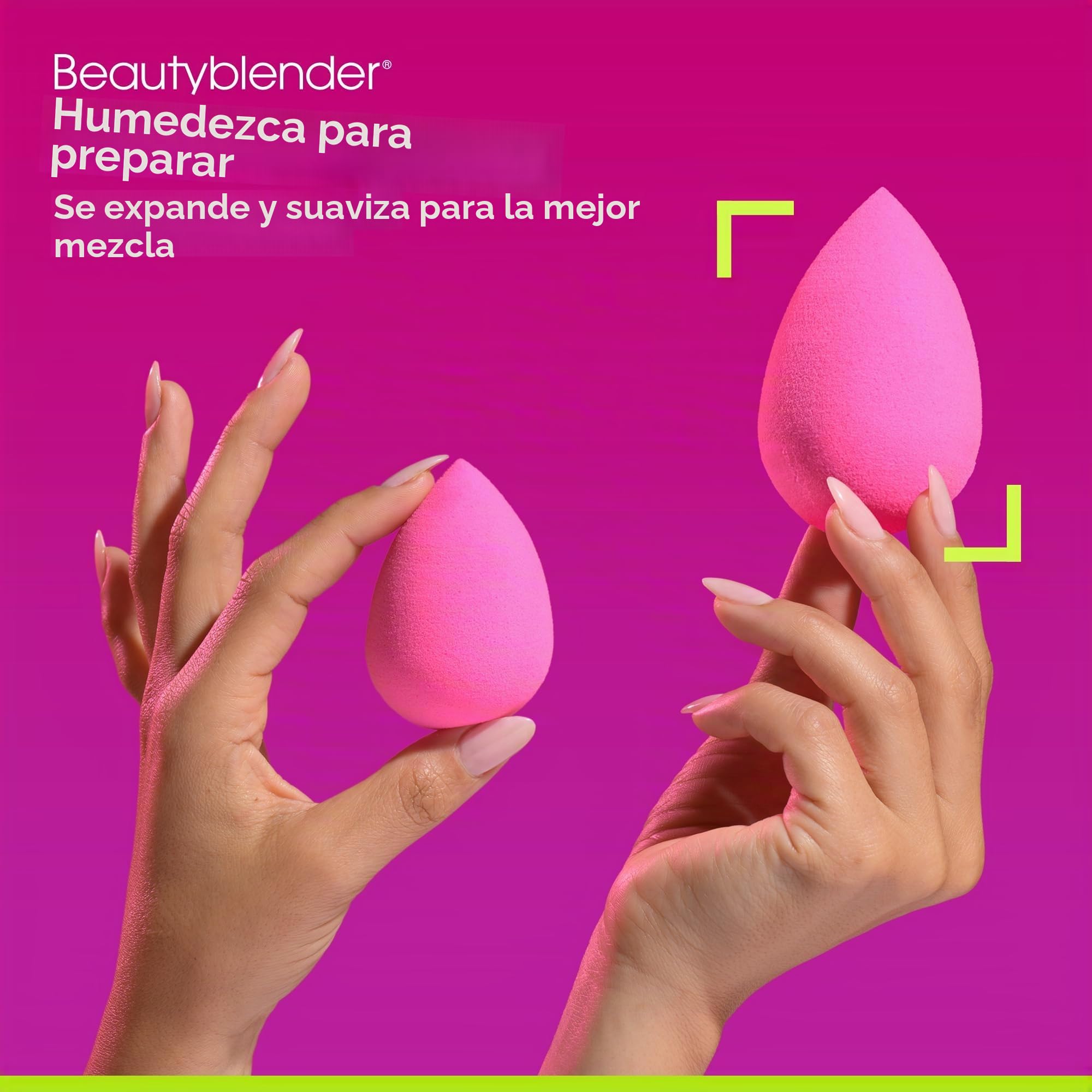 Beautyblender® Original Rosa Esponja de Maquillaje Mezcla Bases Polvos Cremas Reutilizable Lavable