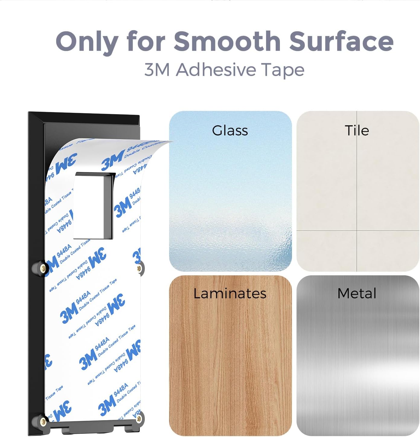 No-Drill Mounting Plate for Ring Video Doorbell 1/2/3/3 Plus/4 (2020 Release), Battery Doorbell Plus/Pro -Strong 3M Adhesive Secure Holder for Houses & Apartments