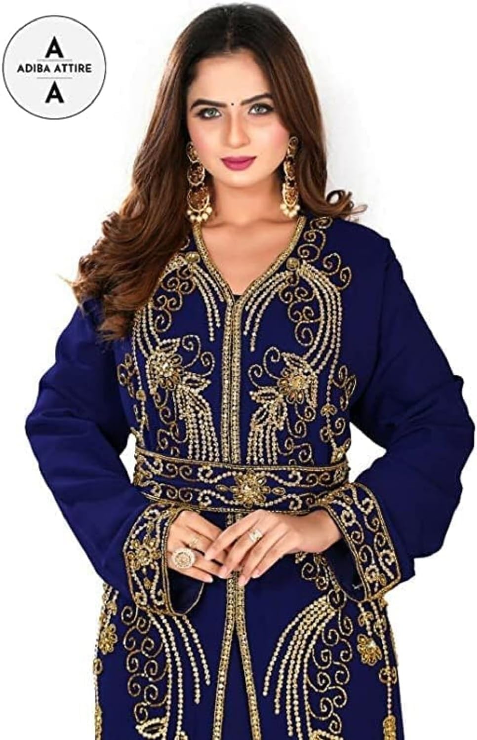 Moroccan Abaya Kaftan for Women - Dubai Farasha Embroidered Long Gown