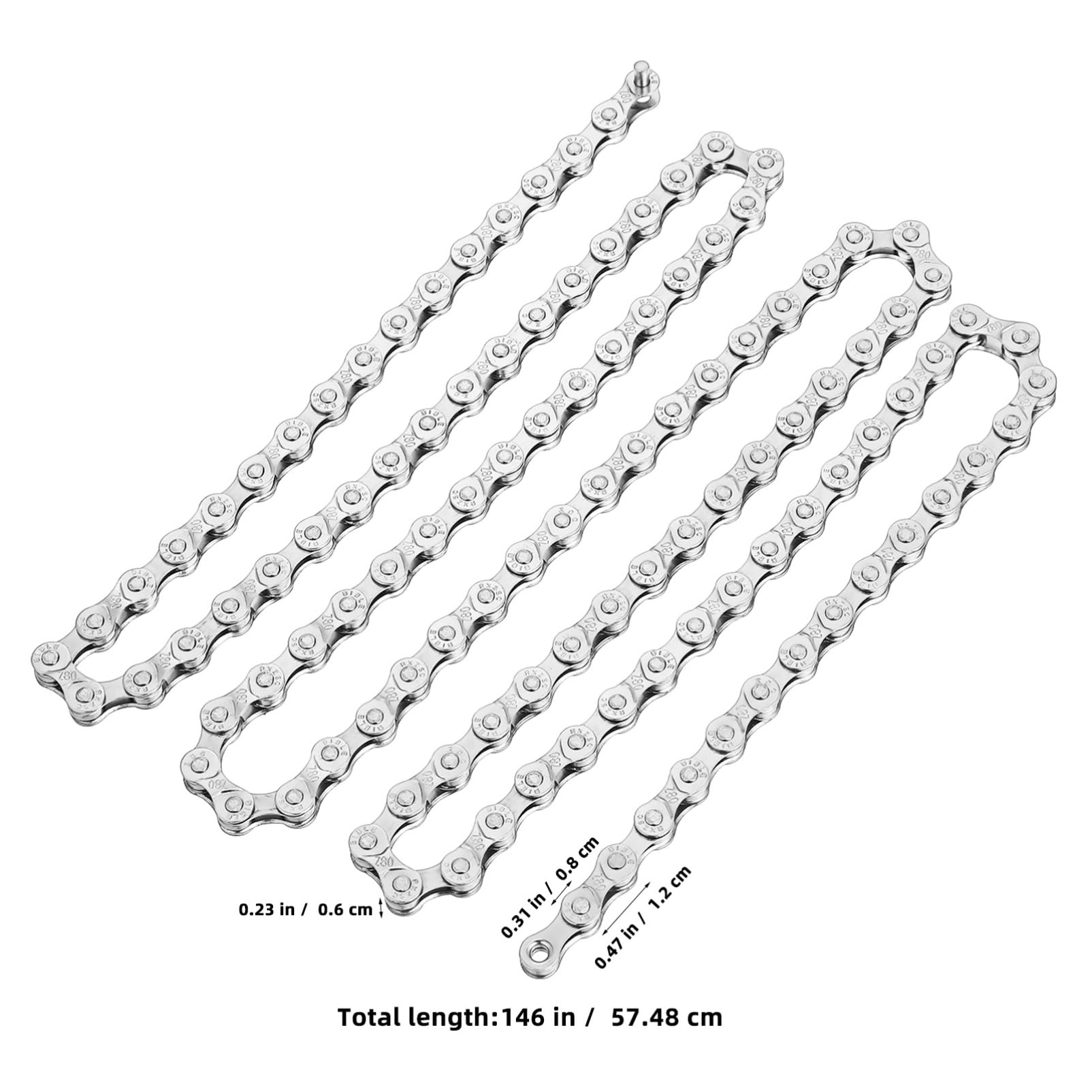 Toddmomy 1/2 X 3/32 Inch 116 Link Chain for 7 8 Speed Mountain Bike Road Bicycle Smooth Gear Shift Heavy Duty - Image 2
