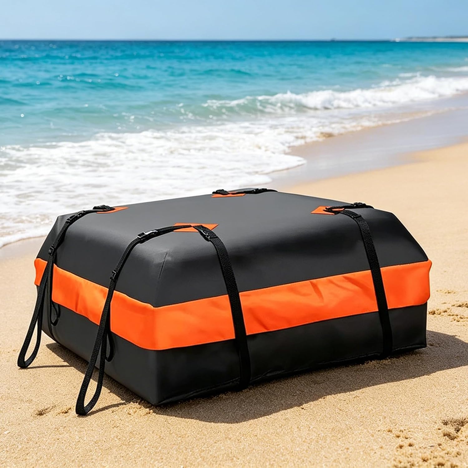 Extra Large Roof Top Cargo Bag, Weatherproof Waterproof Car Luggage Carrier with Heavy Duty Zipper, for SUVs Trucks Off Road Vehicles and Family Travel