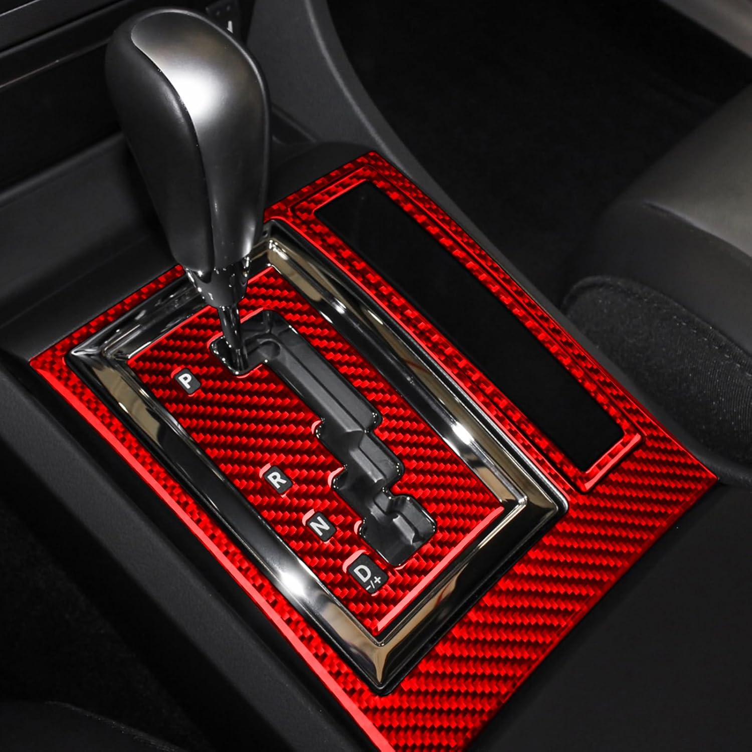 Real Premium Carbon Fiber Decoration Compatible with Chrysler 300 2005 2006 2007 Car Floor Console Gear Shift Insert Panel Decals Kit Set Auto Interior Accessories Sticker Style A 3pcs Red