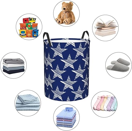 Miniatura 6 de AFHYZY Star Laundry Hamper Large Collapsible Laundry Baskets with Handles Easy Carry Round Storage Basket Dirty Clothes Hamper Blanket Basket for
