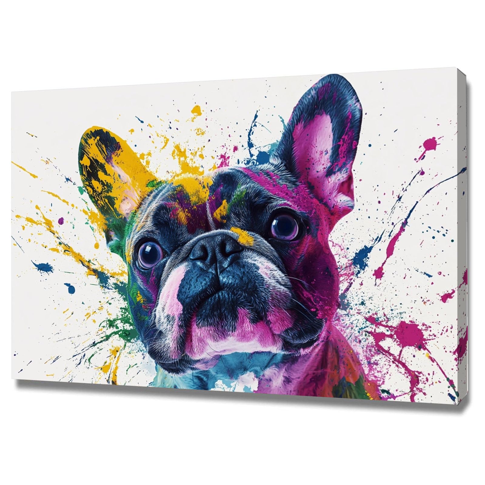 AMXBZC Animal Cuadro en Lienzo Imágenes Animales abstractos adorables Habitacion Bebe Impresión en Lienzo, Cuadros Modernos para Sala de estar Baño Corredo（Rosa-50x70cm Enmarcado