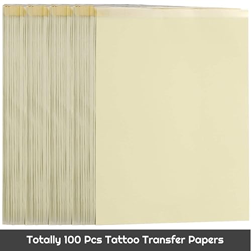 Miniatura 2 de Cridoz - Papel de transferencia de tatuajes, 100 hojas de papel de transferencia para tatuajes