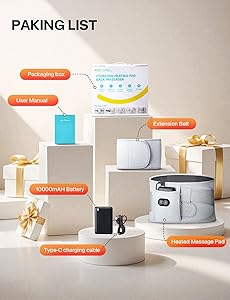 ALLJOY 67" Cordless Heating Pad for Back Pain Relief FSA Eligible HSA, 10000mAh Lower Back Massager with 3 Heat 3 Vibration, Portable Heating Pad for Cramps, Christmas Gifts for Women Men Mom Dad