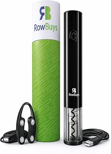 Juego de abridor de vino eléctrico - Sacacorchos automático recargable con operación de un solo toque, abridor de botellas de vino inalámbrico con