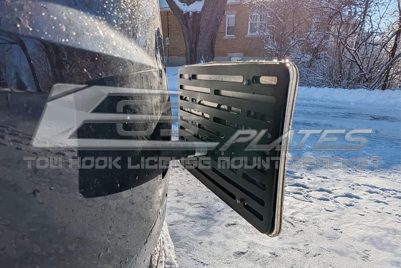 Replacement for 2021-Present Polestar 2 Models | EOS Plate Version 1 Front Bumper Tow Hook License Relocator Mount Bracket Tow-595 (Mid Size)