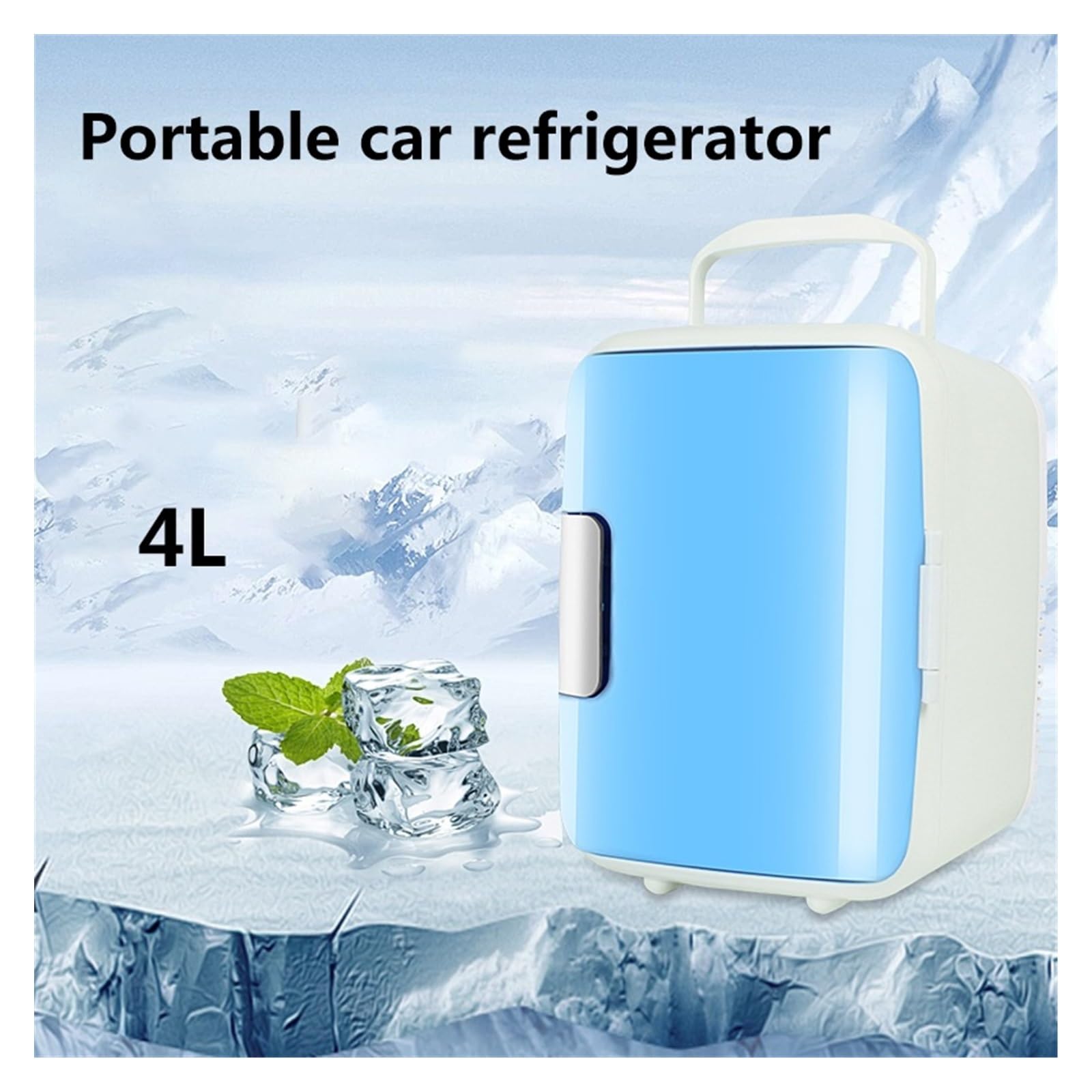 Refrigerador de Coche de Gran Capacidad de 4L, de Grado alimenticio, con Revestimiento Enfriador y Calentador, Mini refrigerador for Dormitorio, Oficina, hogar.(Blue)