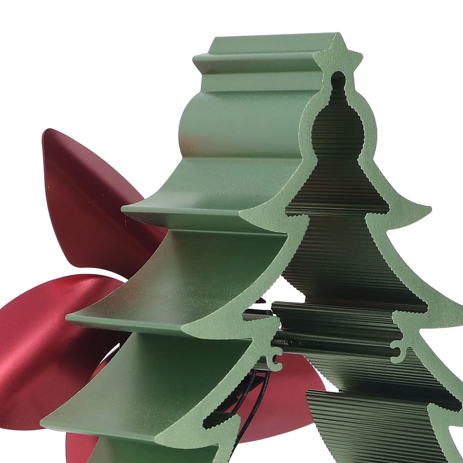 Fafeicy Ventilador para un Alto Rendimiento para una Mejor Circulación de Aire Caliente - Estilo de árbol de Navidad, Velocidad Ajustable - Ideal para Estufas de Pellets o Madera