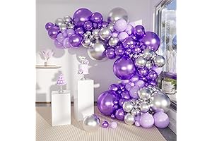 Purple Silver Balloon Garland 127 Pcs 18In 12In 10In 5In