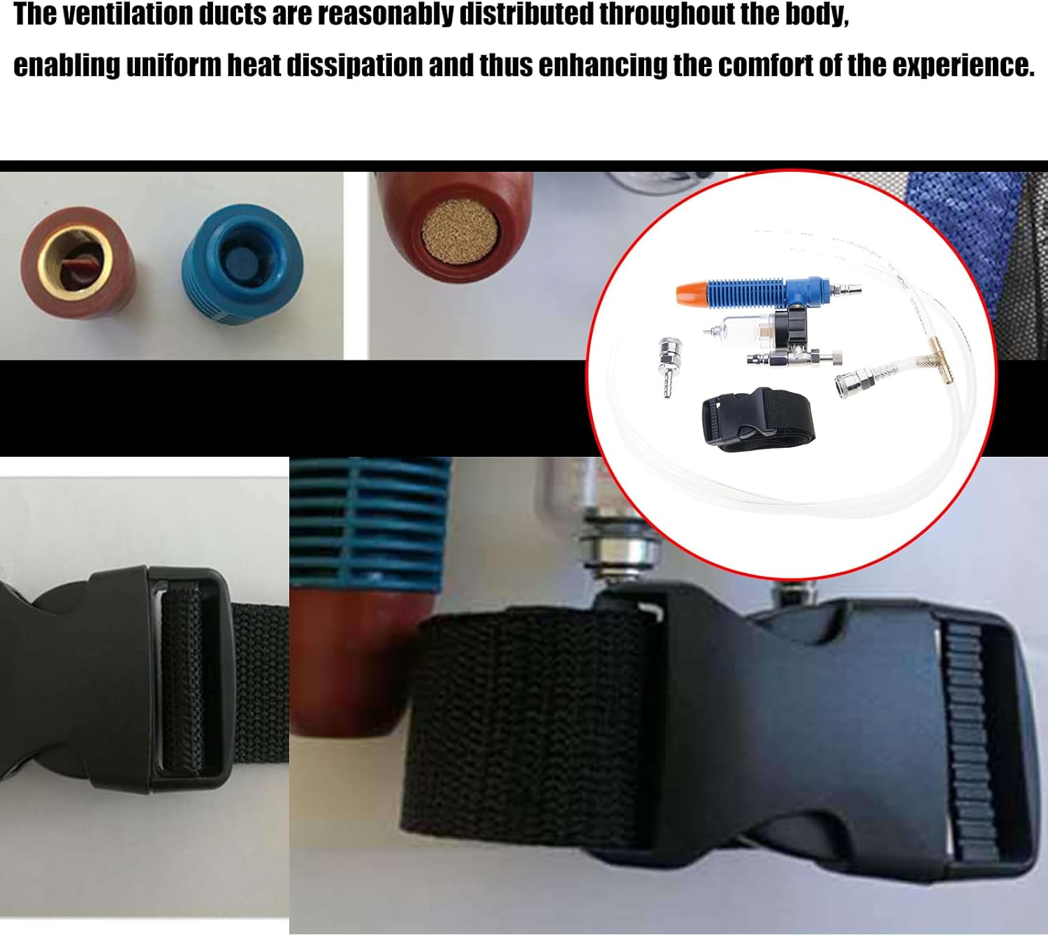 フィルターと調整可能なウエストバンドを使用した屋外熱作業用エアコンプレッサー冷却ベスト毎日の使用作業冷却ベスト