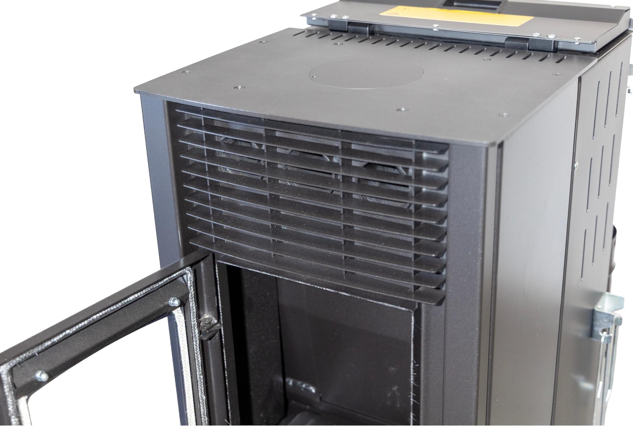 Babas Eco Hybridofen Pellets und Holz Kombiofen Kaminofen 8 kW Pelletofen ohne Strom Schwarz Holzofen Holz Ofen Kamin
