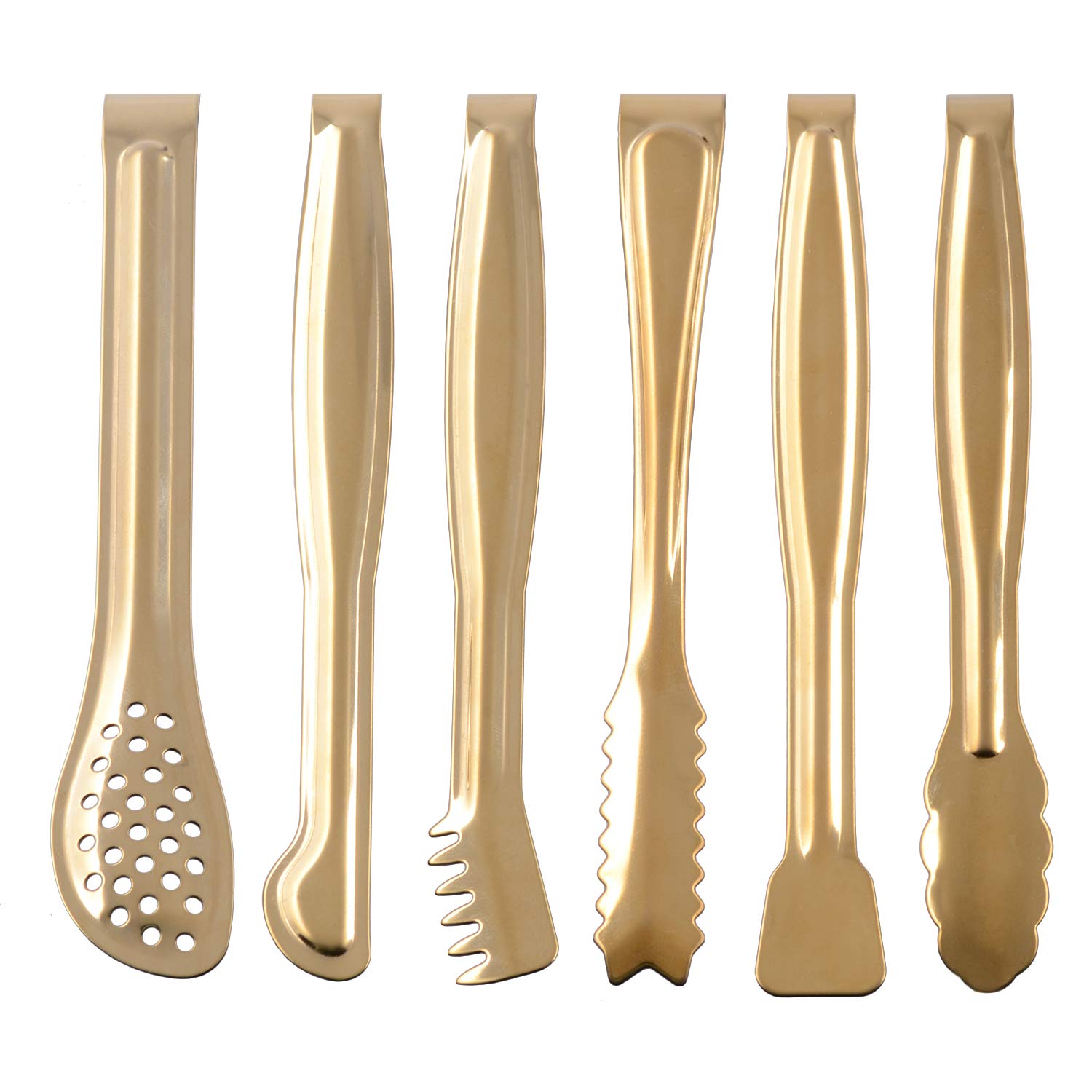 Gold Plated Mini Serving Tongs Set