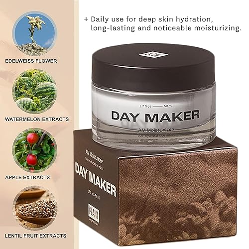 Miniatura 3 de Plant Apothecary Day Maker - Hidratante diario con vitamina E, Edelweiss, sandía, manzana, extracto de fruta de lentejas, retiene la humedad de la