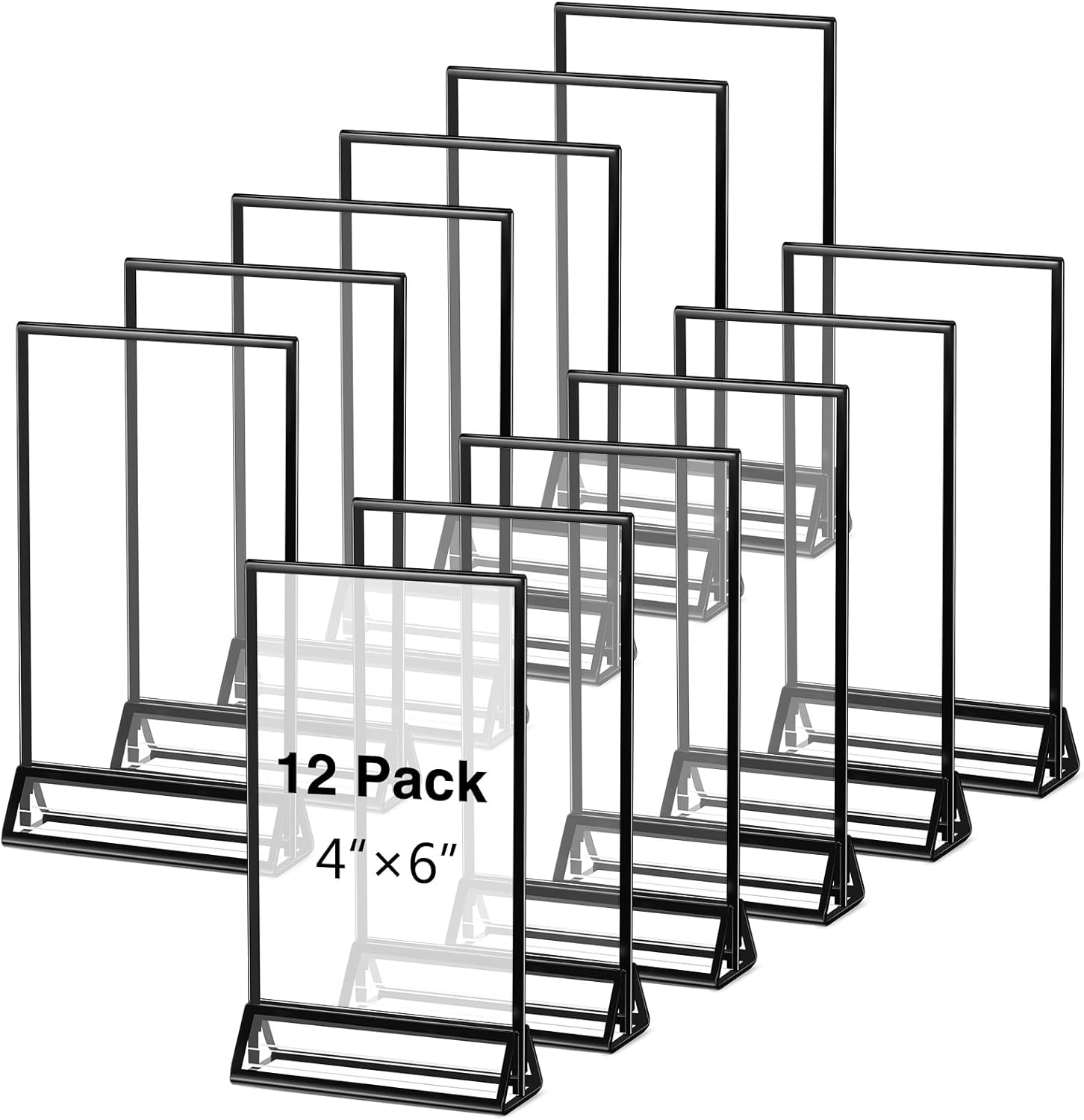FairySandy 12 Pack Clear Acrylic Wedding Table Number Frame