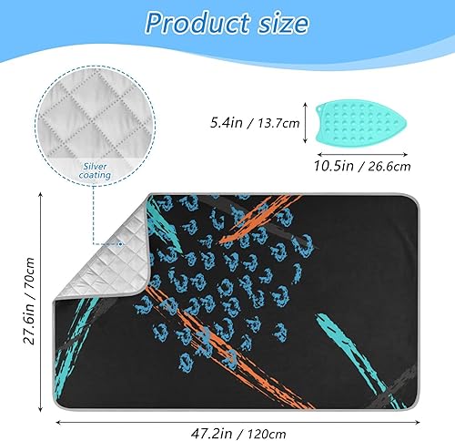 Miniatura 2 de Art Colored Homes - Alfombrilla de planchado (tamaño grande, 47 x 28 pulgadas) con acolchado de 0.118 in y soporte de silicona para planchar al