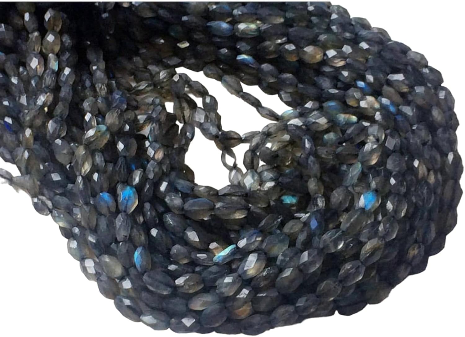 Women's 8-9 mm Labradorite Faceted Oval Bead, 13 Inch Natural Labradorite Oval Nuggets, Blue Fire Beads, Labradorite For Necklace (1ST To 5ST Option)