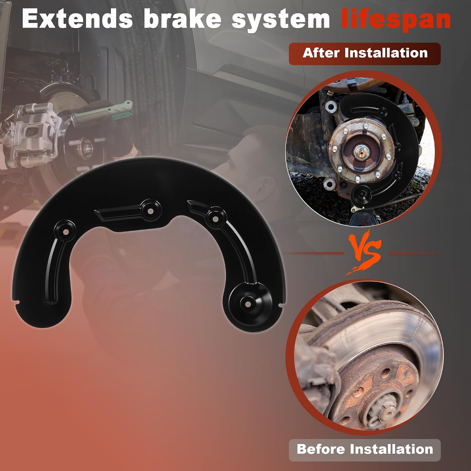 Front Left Right Brake Dust Shield for Ford F-150 2004-2008 for Ford F-150 Heritage for Lincoln Mark LT 2006-2008 Driver Passenger Side Disc Brake Backing 4L3Z2K004BA/4L3Z2K005BA