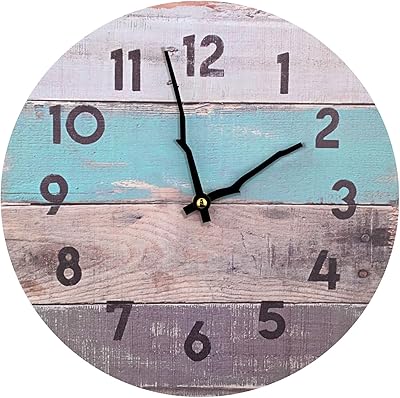 KECYET 16 Inch Wall Clock-Large Silent Wall Clocks Non Ticking Wooden ...