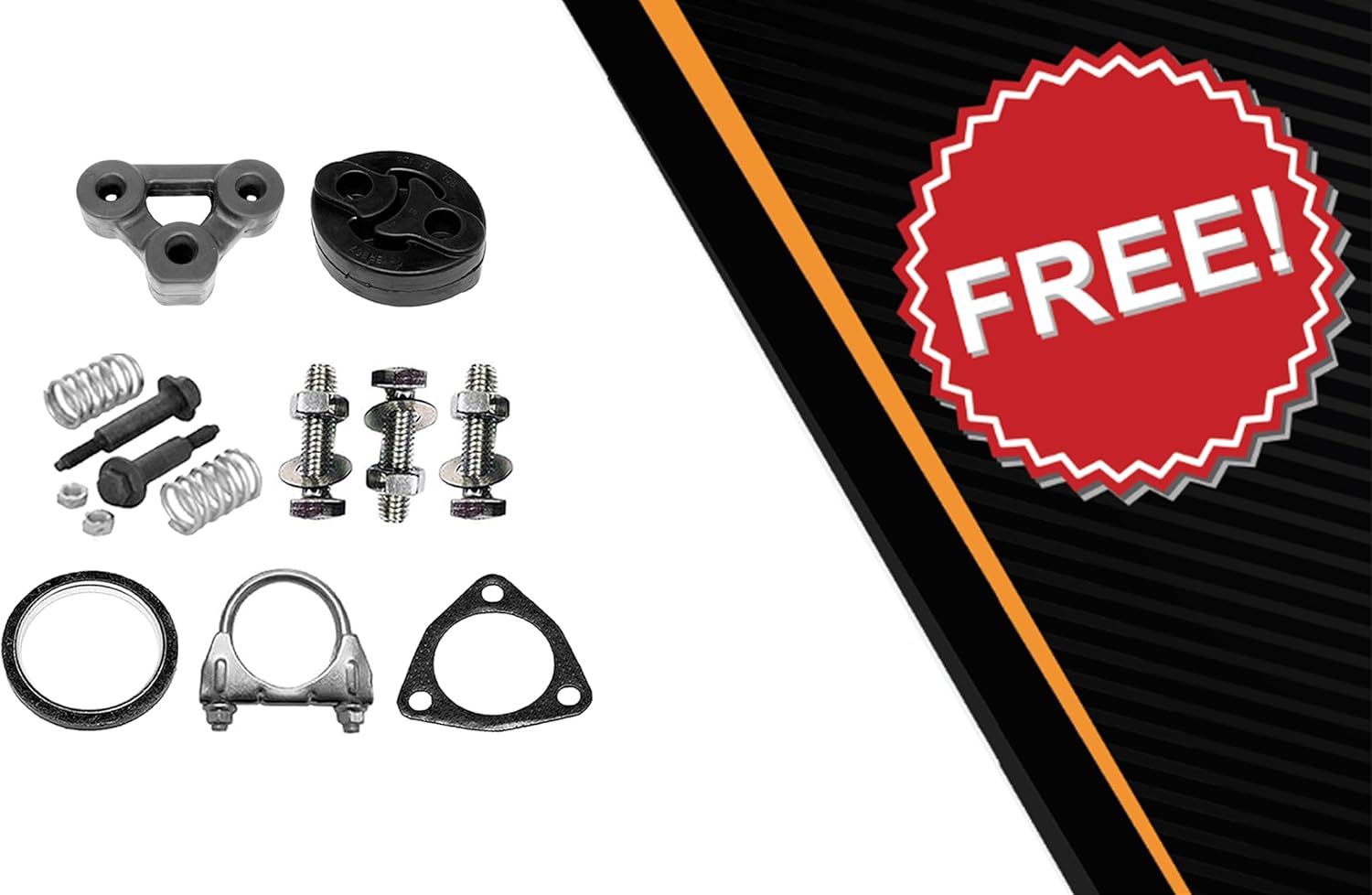 Exhaust Resonator Pipe Compatible for 2006-2011 Honda Civic 2.0L | Stainless Steel | Northeastern Exhaust | Free Gaskets, Clamp, Hangers, and Bolt Kits Included | Direct-Fit Replacement