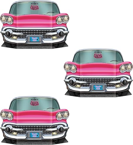 Beistle Rock n Roll - Accesorios convertibles para cabina de fotos retro de los años 50, 25 x 36.5 pulgadas