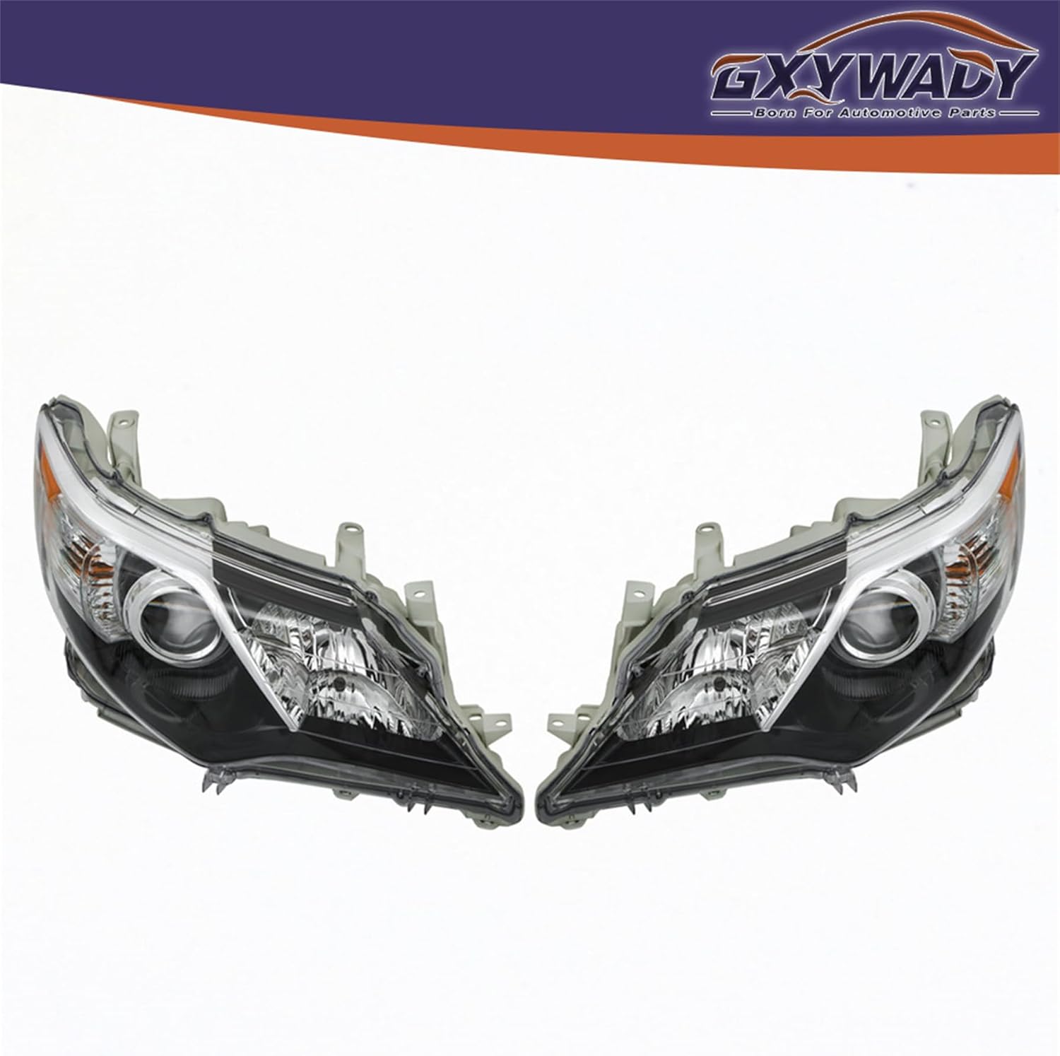 GXYWADY Pair of Headlights Assembly Replacement for Camry 2012 2013 2014 Replacement for 8115006470 8111006470 Black Trim Driving Lamps Driver Left and Passenger Right Side