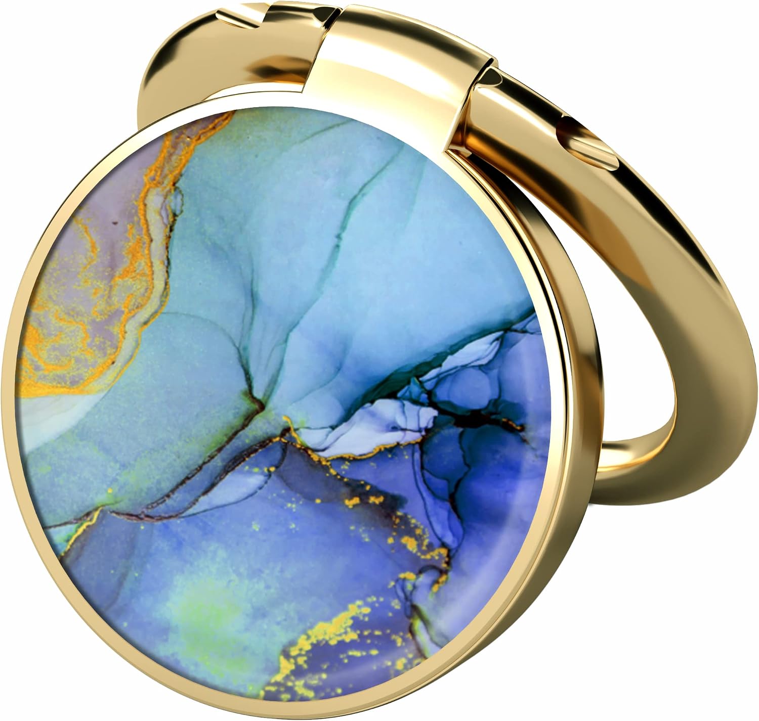 Cell Phone Ring Holder Finger Stand, Torendi Marble Kickstand Gold Metal Grip Holder for Magnetic Car Mount Compatible with iPhone 13/13 Pro/12 Pro Max/11 and All Smartphones (Opalescent)