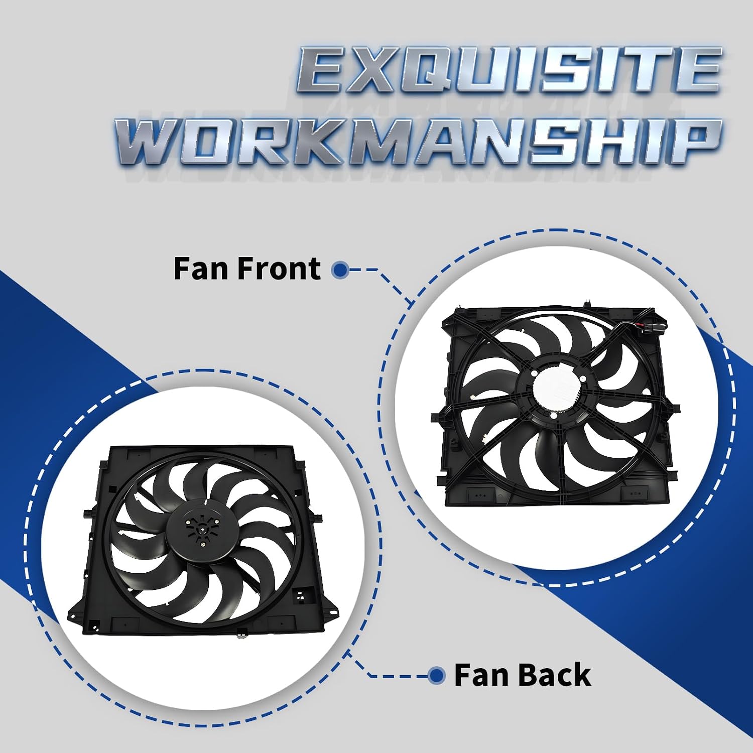 Engine Radiator Cooling Fan Assembly Compatible with Colorado Canyon 2015-2022 L4 2.5L V6 3.6L Replace 84188461 GM3115322 22980297 22980299 84909353