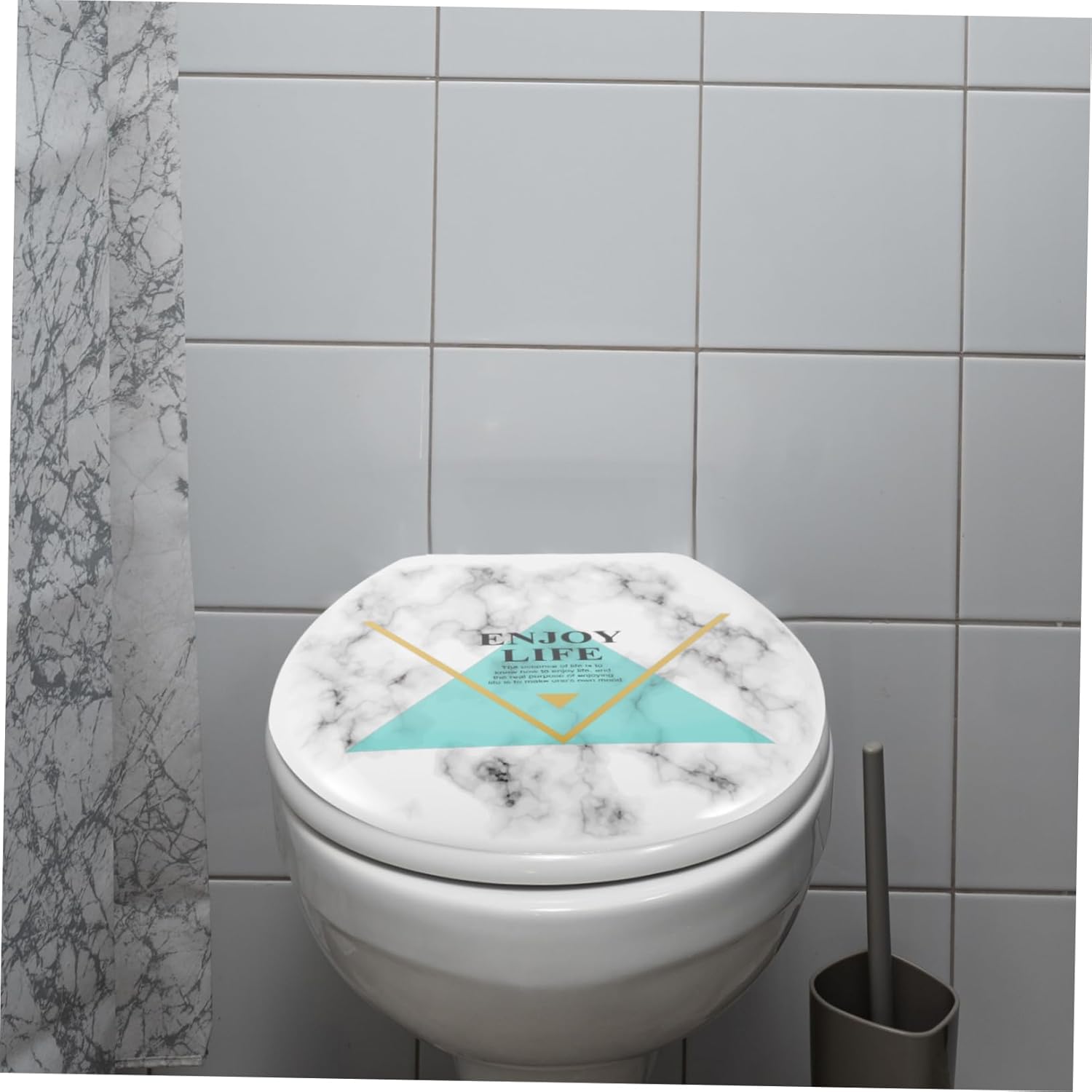 Hemoton Bathroom Toilet Seat Marble Effect U-shaped Plastic Toilet Seat Cover for Home and Easy to Install Smooth Surface Comfortable for Daily Use